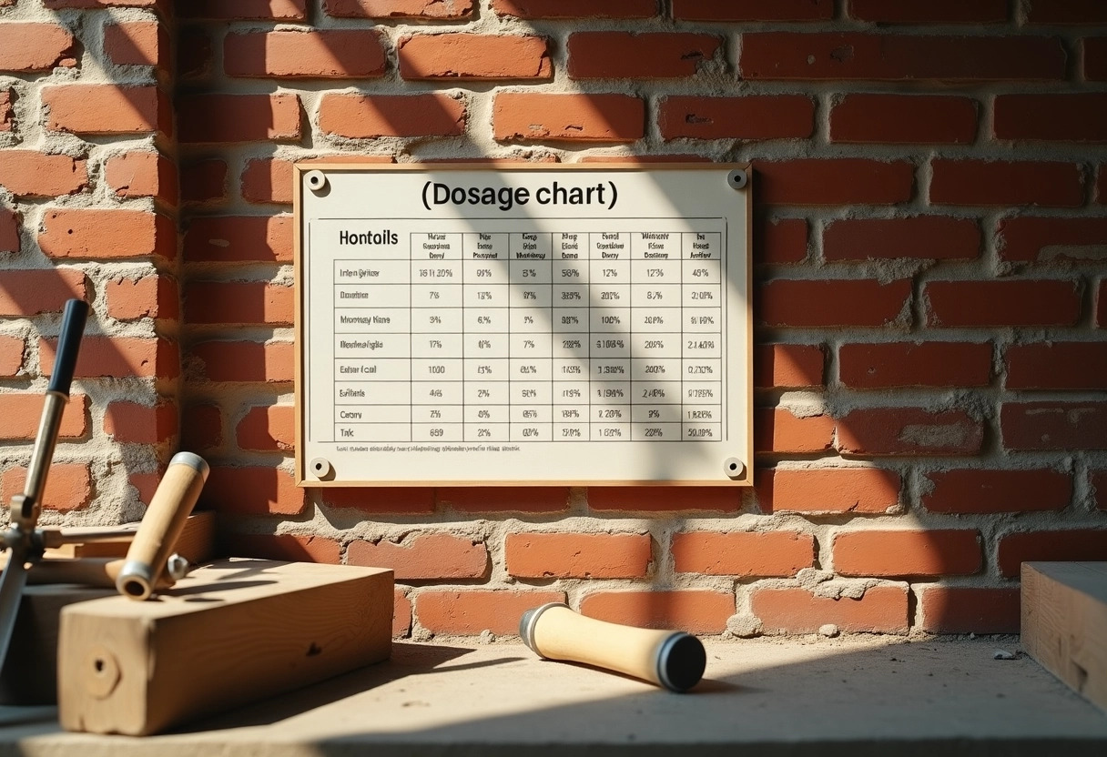 tableau dosages mortier